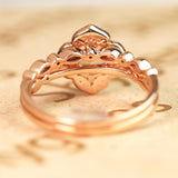 1.75 ct Round Morganite Vintage Wedding Ring Set