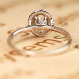 Huge Double Halo 1.50 Carat Oval Shaped Moissanite and Diamond Antique Engagement Ring in White Gold