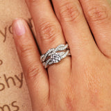 Infinity 1.50 Carat Round Cut Moissanite Wedding Ring Set