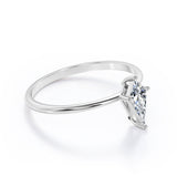 Dainty Solitaire 1 carat Kite Moissanite Engagement Ring in Black Gold