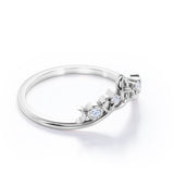 Artistic 0.1 carat Moissanite Wedding Band in White Gold