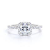 1.50 Carat Round Cut Moissanite  Halo Engagement Ring