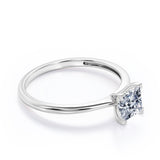 Striking 1 carat Princess Moissanite Solitaire Engagement Ring in Black Gold