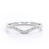 2-Prong Flush 0.10 TCW Curved Wedding Band
