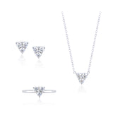 Three Stone Jewelry Gift Set of 1 TCW Moissanite with Ring, Earrings & Pendant