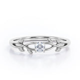 Certified 0.50 Ct Round Lab Diamond Floral Engagement Ring