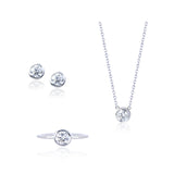 Minimalist Solitaire Bezel Jewelry Gift Set of 1.70 TCW Moissanite with Ring, Earrings & Pendant