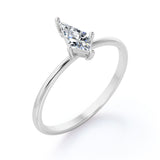 Dainty Solitaire 1 carat Kite Moissanite Engagement Ring in Black Gold