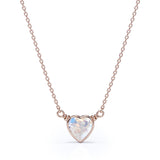 Bezel 0.5 carat Petite Heart Pendant with 18k Black Gold Over Silver Necklace