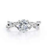 Nature Inspired 0.55 Carat Pear Moissanite Twisted Engagement Ring