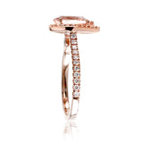 1.50 ct Pear Morganite Classic Halo Engagement Ring