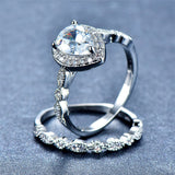 1.75 Carat Pear Cut Moissanite Art Deco Bridal Set