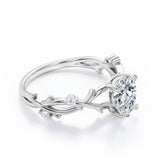 Nature Inspired 0.55 Carat Pear Moissanite Twisted Engagement Ring