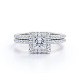 1.75 Carat Princess cut Moissanite Solitaire Engagement Ring in 10k White Gold