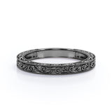 Vintage Filigree Plain Wedding Ring Band