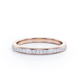 Channel Design 0.15 TCW Princess Cut Wedding Band