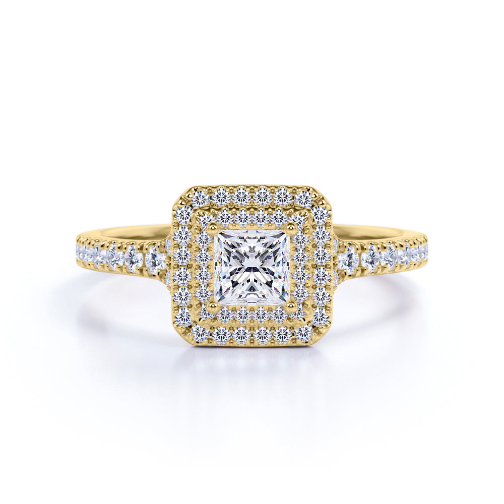 1 Ct Square Lab Diamond Antique Engagement Ring