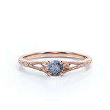 Solitaire 0.50 Ct Round Salt and Pepper Diamond Engagement Ring