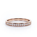 Classic 0.15 TCW Round Brilliant Cut Diamond Pave-Channel Design Wedding Band in 10K Yellow Gold