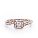 Vintage 1.25 Carat Round Cut Moissanite Pave Ring