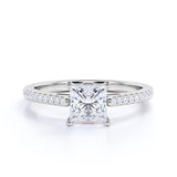 1 Ct Princess Cut Diamond Pave Engagement Ring