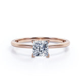 Striking 1 carat Princess Moissanite Solitaire Engagement Ring in Black Gold