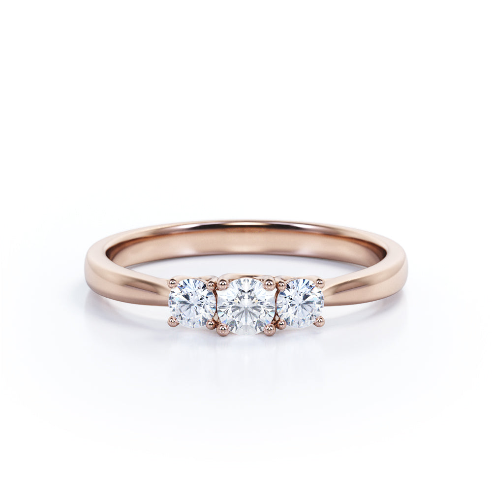 Trilogy 0.50 Ct Round Lab Diamond Engagement Ring