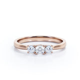 Certified Trilogy 0.50 Ct Round Lab Diamond Engagement Ring