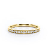 Minimalist - 0.15 TCW Round Shaped Diamond Pave Channel Wedding Band in White Gold