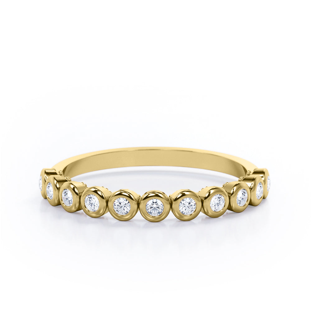 Multi-Bezel Set 0.15 TCW Round Cut Stackable Ring