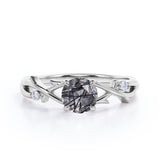 Twig 1.05 ct Round Black Rutilated Quartz Infinity Engagement Ring