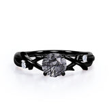 Twig 1.05 ct Round Black Rutilated Quartz Infinity Engagement Ring