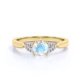 Antique 1.25 ct Round Moonstone Engagement Ring