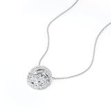 Intertwined 0.55 carat Round Moissanite/ Diamond Pendant Necklace in 18 Black Gold Over Silver