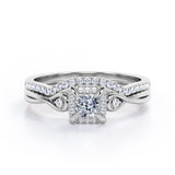 Infinity 0.65 TCW Princess Cut Moissanite Split Shank Bridal Set