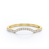 Pave Curved 0.15 TCW Round Half Eternity Wedding Band
