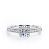 Certified 0.50 Ct Princess Lab Diamond Antique Engagement Ring