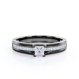 Certified 0.50 Ct Princess Lab Diamond Channel Engagement Ring