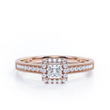 Certified 0.50 Ct Princess Lab Diamond Antique Engagement Ring