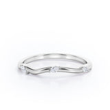 Trilogy - 0.05 TCW Marquise Cut - Curved Wedding Band