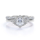 1.50 Carat Round Cut Moissanite Infinity Bridal Set