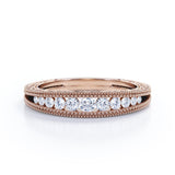 Vintage Filigree 0.25 Carat Tapered Wedding Band
