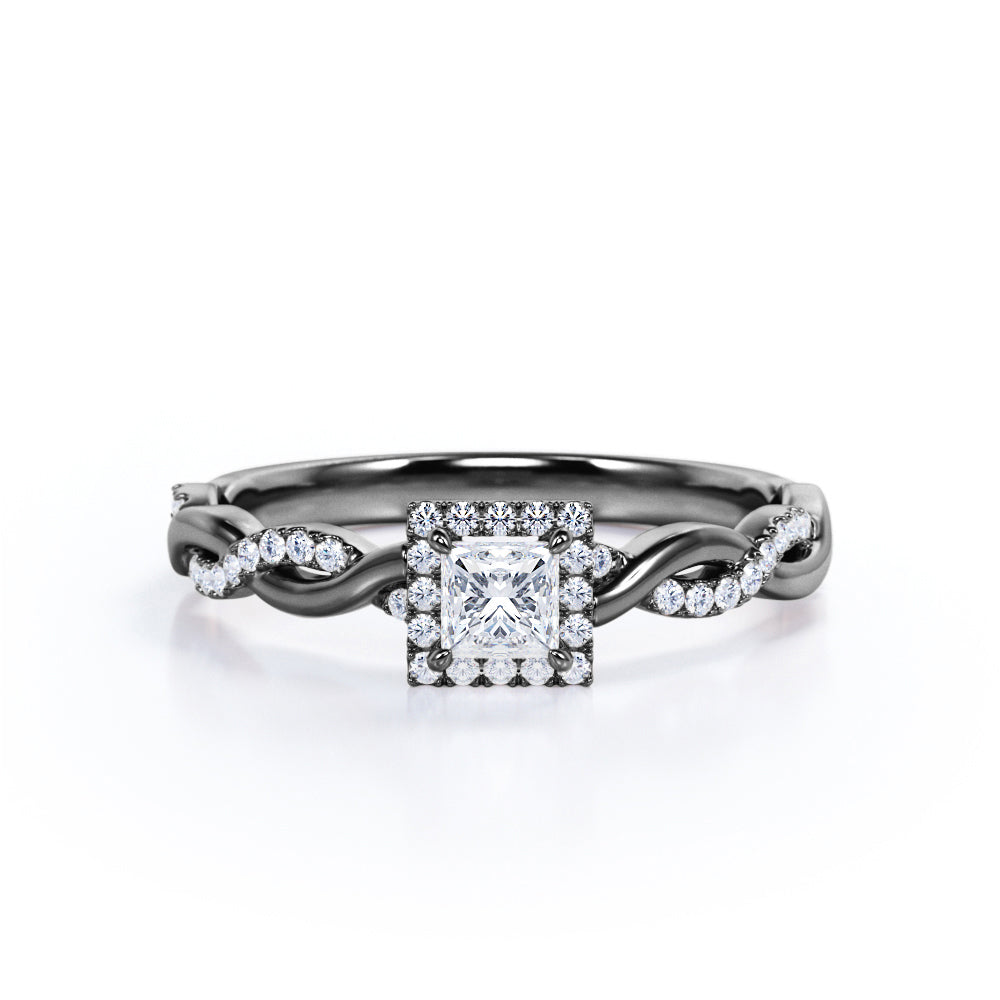 0.50 Ct Princess Cut Diamond Infinity Engagement Ring