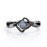 0.45 Ct Round Salt and Pepper Diamond Infinity Engagement Ring