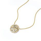 Intertwined 0.55 carat Round Moissanite/ Diamond Pendant Necklace in 18 Black Gold Over Silver