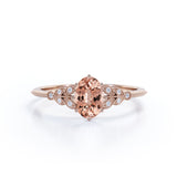 1.25 ct Oval Morganite Nature-Inspired Engagement Ring