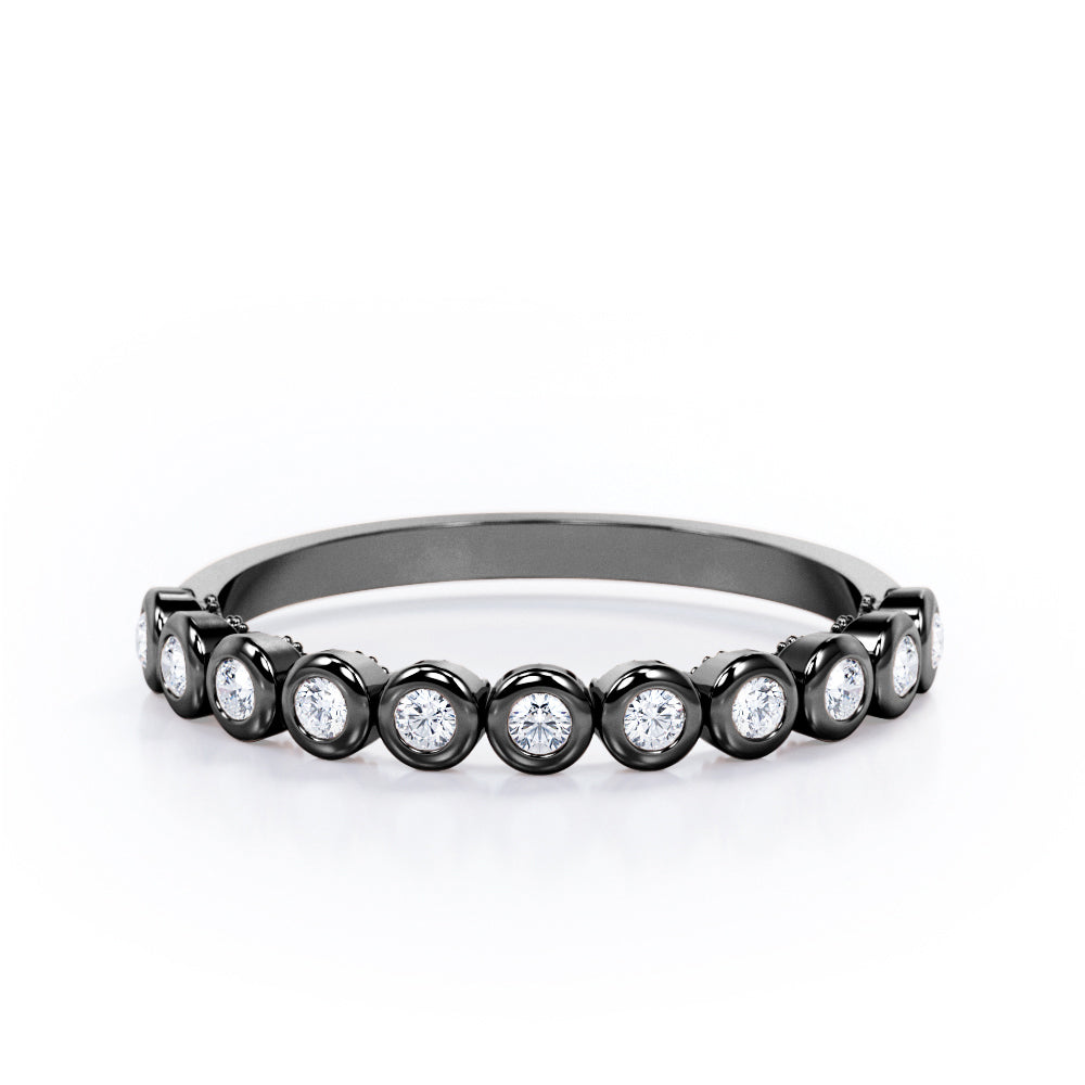 Multi-Bezel Set 0.15 TCW Round Cut Stackable Ring