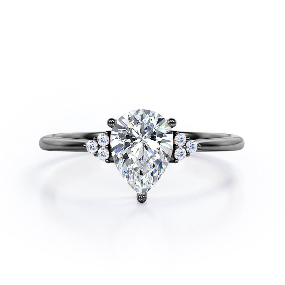 Seven Stone 1.10 Carat Pear Moissanite Engagement Ring