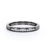 Minimalist 0.15 TCW Round-Shaped Diamond Flush-Channel Design Wedding Band in 10K White Gold