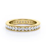 Eternity 0.25 TCW Round Cut Channel Set Stackable Ring